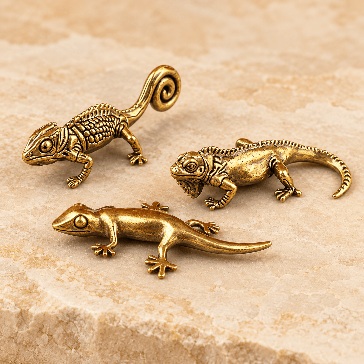 Little Wild Miniature Copper Lizard Figurines | Urban Alcove