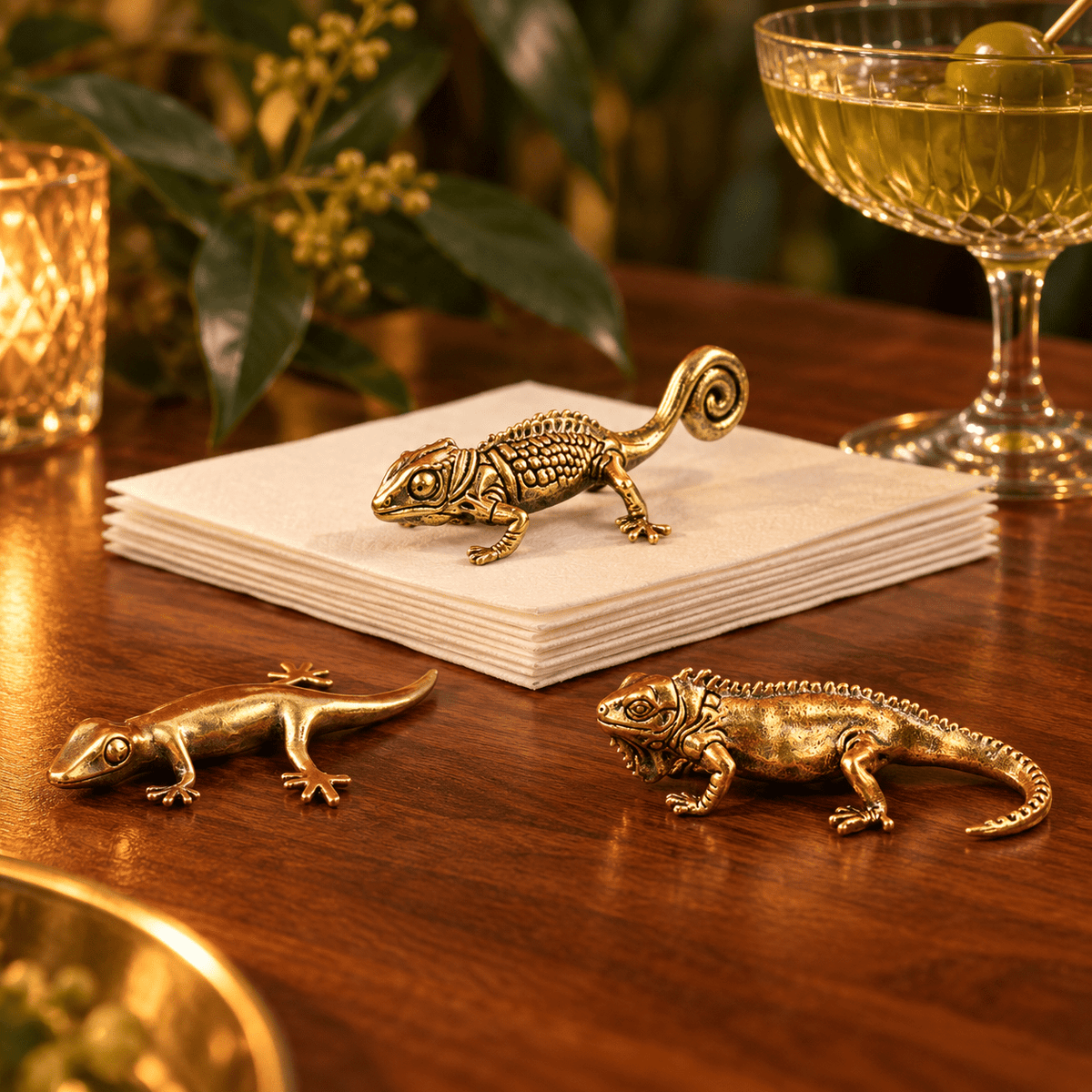 Little Wild Miniature Copper Lizard Figurines | Urban Alcove