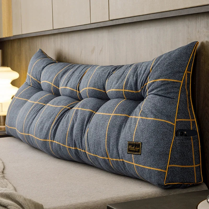 Korean Headboard Cushion Triangular Pillow with Filler Removable Soft Cute Pillow Ideal for Bedroom Reading and Relaxing 쇼파쿠션