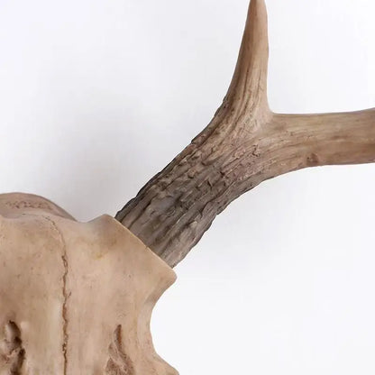 3D Nordic Resin Faux Deer Head Wall Mount - Rustic Antler Trophy Sculpture for Bedroom, Living Room, & Office Decor