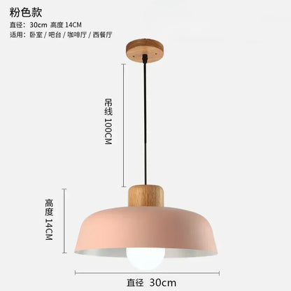 Nordic Wood Aluminum Pendant Lights Modern Hanging Lamps Kitchen Living Room Chandelier Lighting E27 LED Loft Lampara De Techo