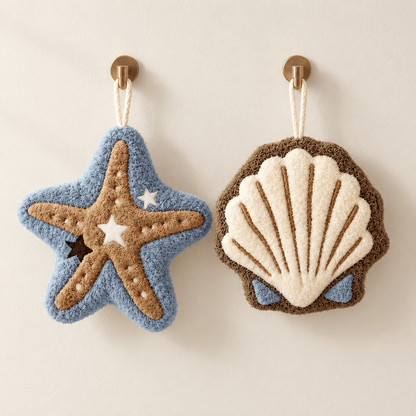 Coastal Tide - Ocean Shell & Starfish Hand Towel - Urban Alcove