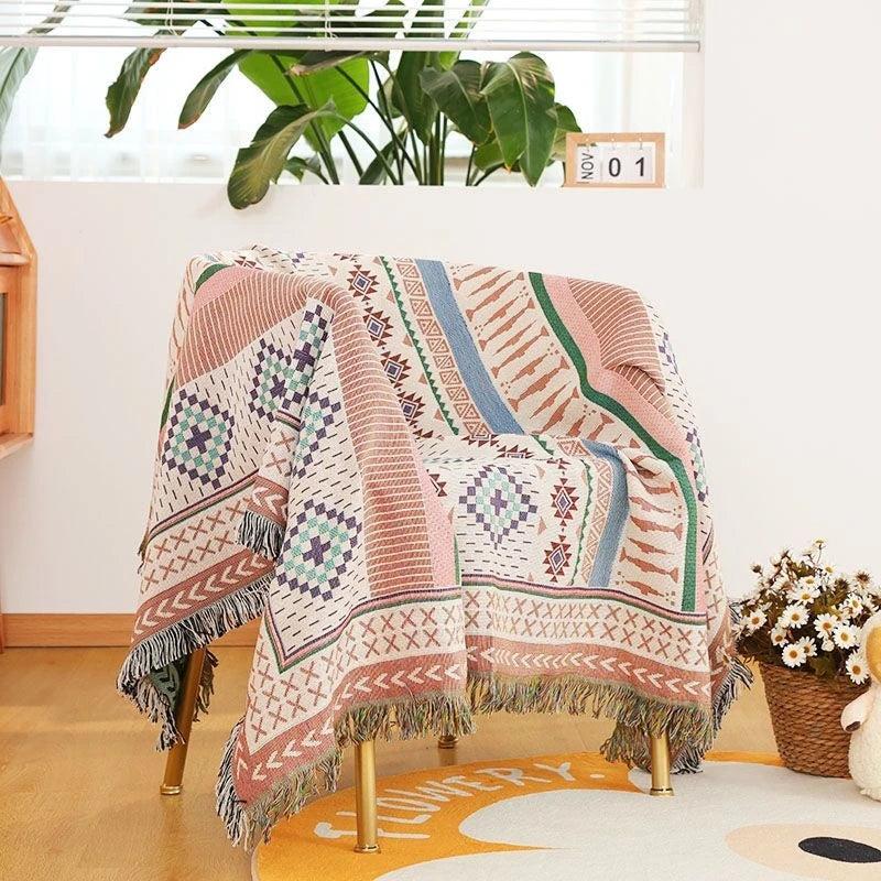 Bohemian Plaid Cotton Blanket for Sofa Bed Decoration Blankets Camping Picnic Blanket Sofa Cover Throw Blanket Bedspread Decor