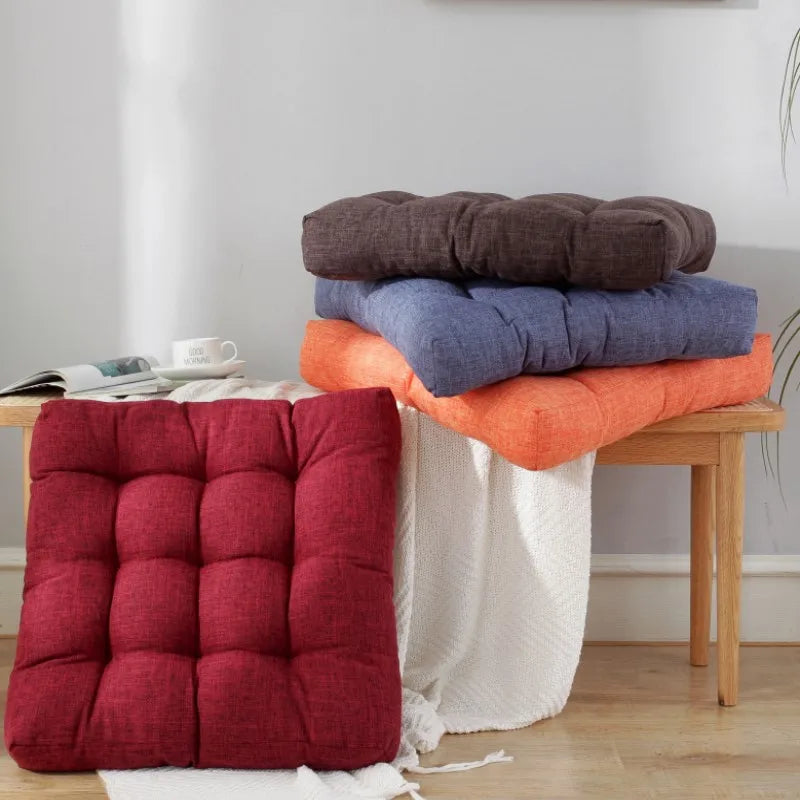 Linen Tufted Seat Cushion Square Large Floor Cushions Futon Meditation Yoga Thickened Floor Seating Pillow Tatami Kids Seat Pads