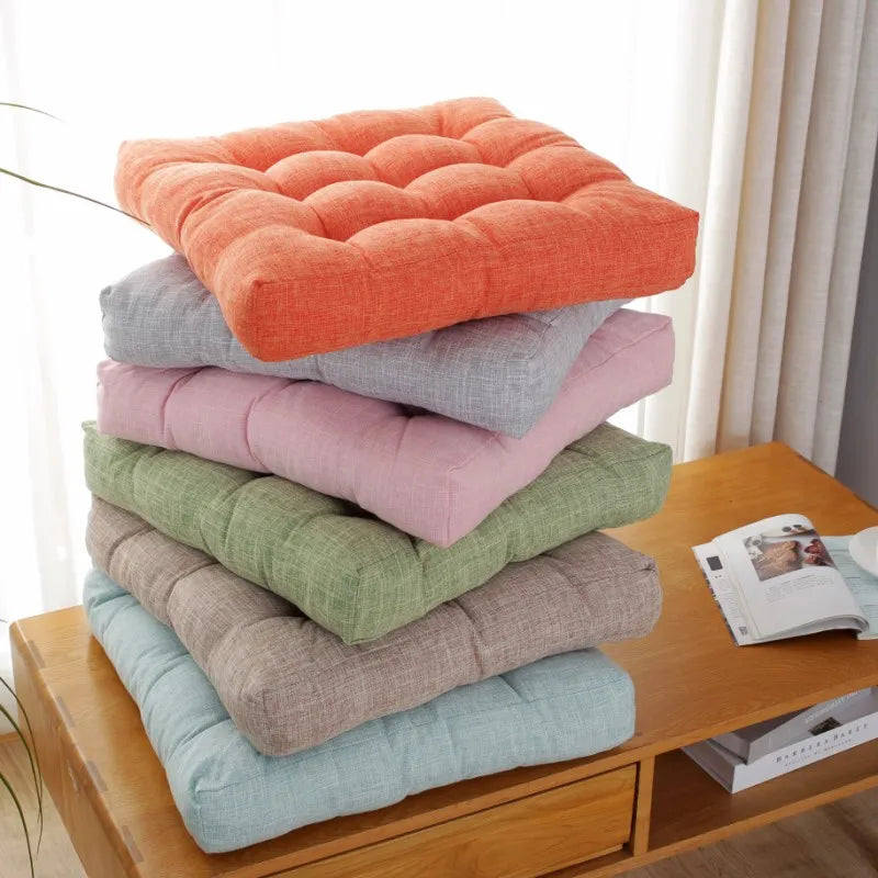 Linen Tufted Seat Cushion Square Large Floor Cushions Futon Meditation Yoga Thickened Floor Seating Pillow Tatami Kids Seat Pads