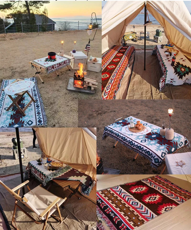 Bohemian Plaid Cotton Blanket for Sofa Bed Decoration Blankets Camping Picnic Blanket Sofa Cover Throw Blanket Bedspread Decor