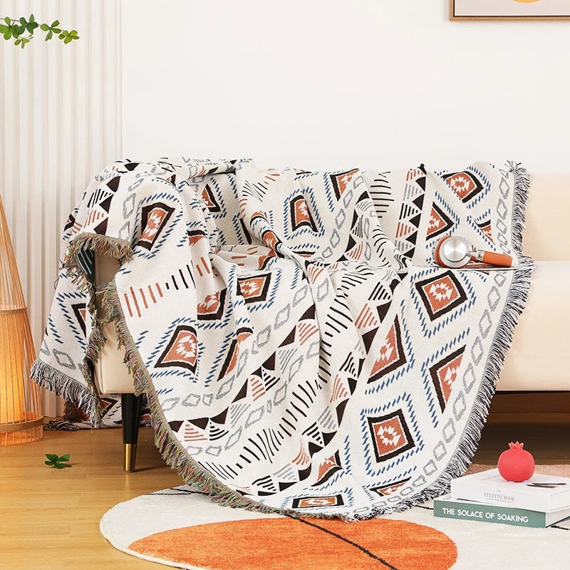 Bohemian Plaid Cotton Blanket for Sofa Bed Decoration Blankets Camping Picnic Blanket Sofa Cover Throw Blanket Bedspread Decor