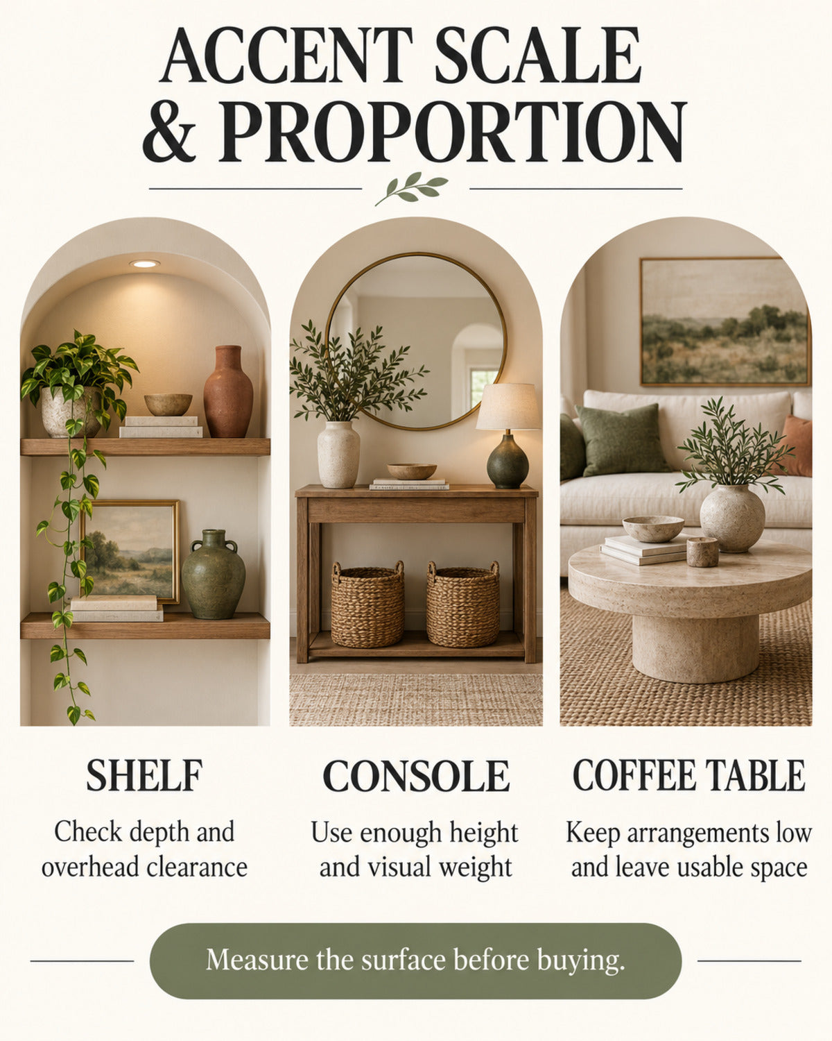 Decorative accent scale and proportion guide