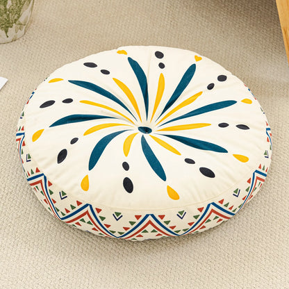 Bohemian Round Floor Cushion - Thickened Mandala Meditation Pillow, Soft Plush Tatami Seat Pad