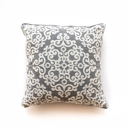 Boho Moroccan Tassel Throw Pillow Cover - Handmade Embroidered Cotton Cushion Cover with Geometric & Alpaca Designs