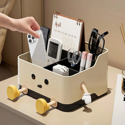 1Pc Multifunctional Desktop Storage Box, Cosmetic Organisation Shelf Countertop Storage and Display Box(With Sticker)
