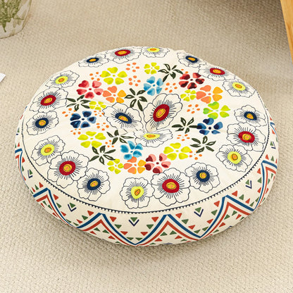 Bohemian Round Floor Cushion - Thickened Mandala Meditation Pillow, Soft Plush Tatami Seat Pad