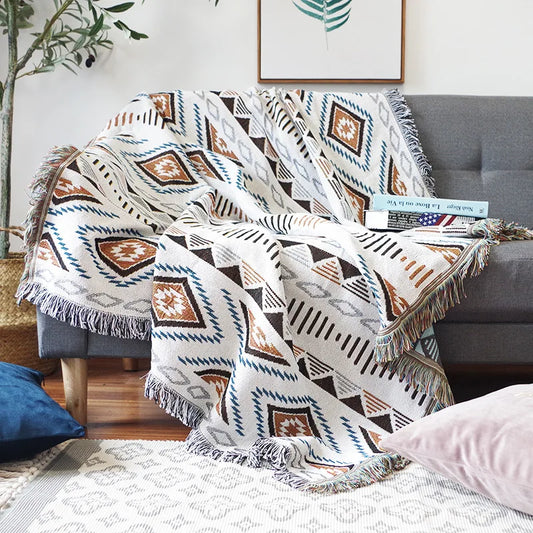 Bohemian Plaid Cotton Blanket for Sofa Bed Decoration Blankets Camping Picnic Blanket Sofa Cover Throw Blanket Bedspread Decor