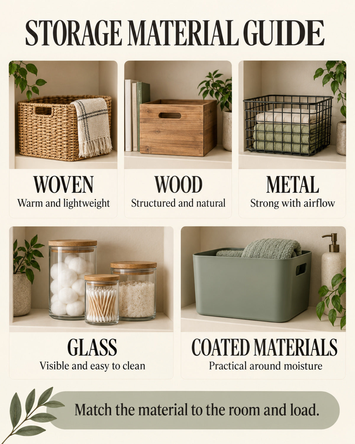 Home storage material comparison guide